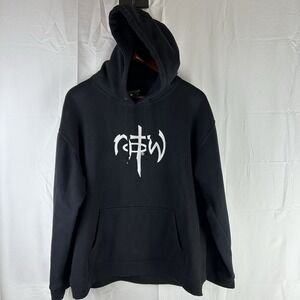 Not Of This World Mens Large Black Hoodie Embroidered Front Logo Graphic